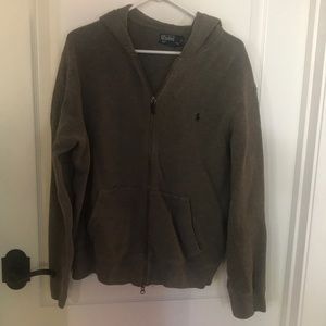 Polo by Ralph Lauren Gray Hooded Zipper Sweatshirt Size Large